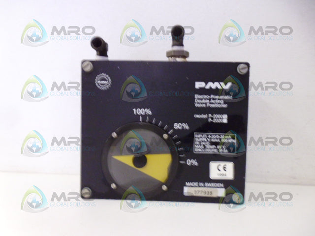 PMV P-2000 ELECTRO-PNEUMATIC DOUBLE ACTING VALVE POSITIONER *USED*