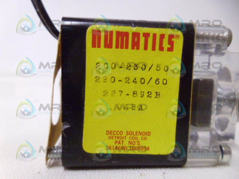 NUMATICS 227-892B SOLENOID COIL *NEW NO BOX*