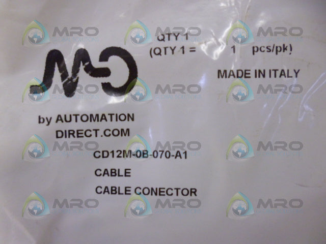 AUTOMATION DIRECT CD12M-0B-070-A1 CABLE/CABLE CONNECTOR *NEW IN FACTORY BAG*
