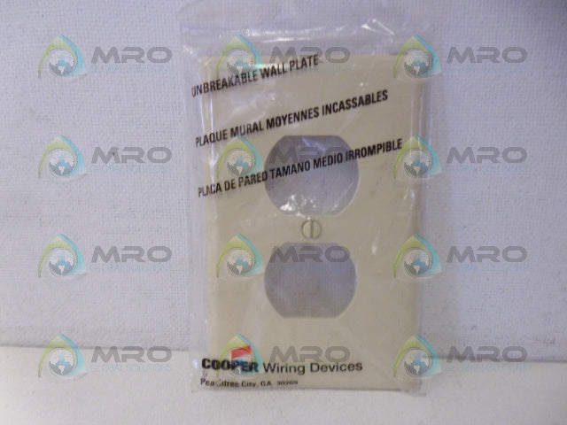 COOPER PJ8V UNBREAKABLE WALL PLATE *NEW IN FACTORY BAG*