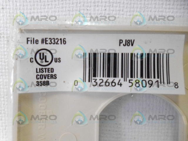 COOPER PJ8V UNBREAKABLE WALL PLATE *NEW IN FACTORY BAG*