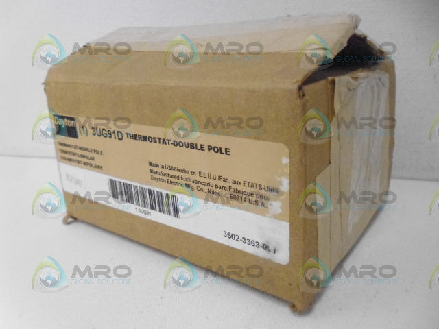 DAYTON 3UG91D DOUBLE-POLE THERMOSTAT *NEW IN BOX*