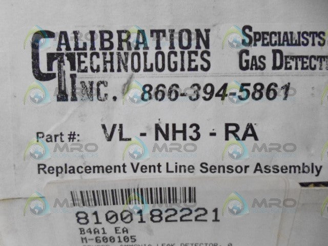 CALIBRATION VL-NH3-RA VENT LINE SENSOR *NEW IN BOX*