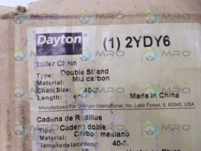 DAYTON 2YDY6 ROLLER CHAIN *NEW IN BOX*