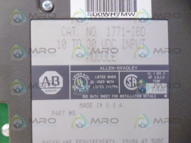 ALLEN BRADLEY 1771-IBD INPUT MODULE *NEW NO BOX*