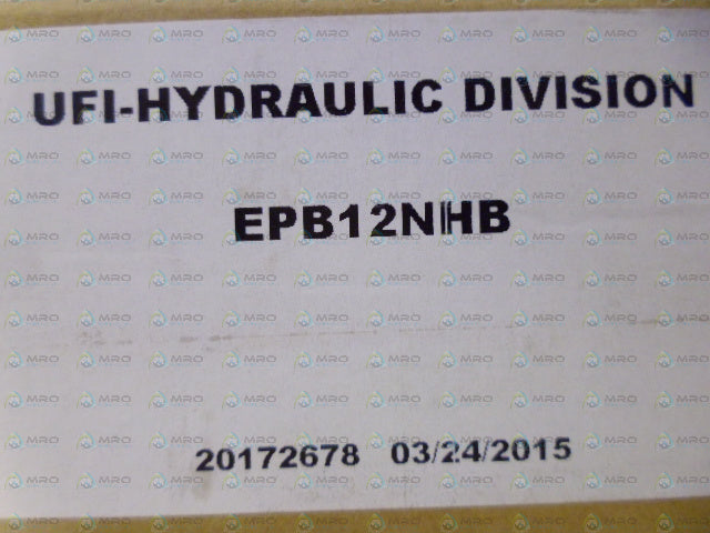UFI-HYDRAULIC DIVISION EPB12NHB FILTER *NEW IN BOX*
