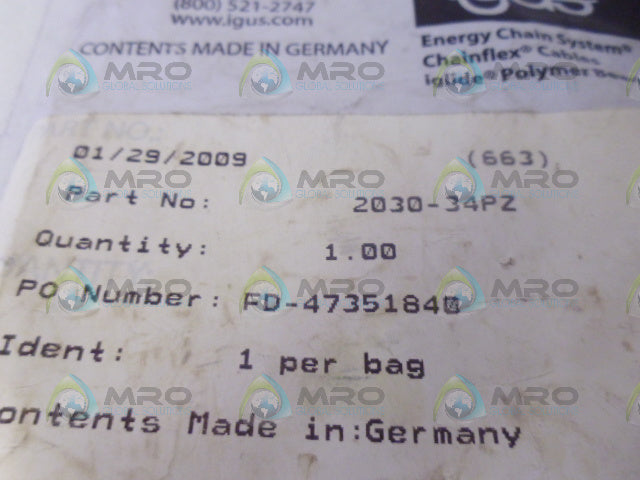 IGUS 2030-34PZ *NEW IN BAG*