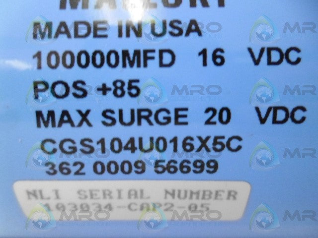 MALLORY CGS104U016X5C ALUMINUM ELECTROLYTIC CAPACITOR *NEW IN BOX*