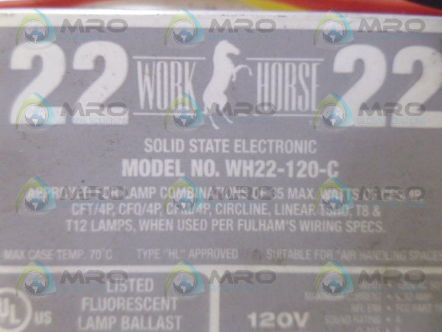 WORKHOURSE WH22-120-C BALLAST *USED*