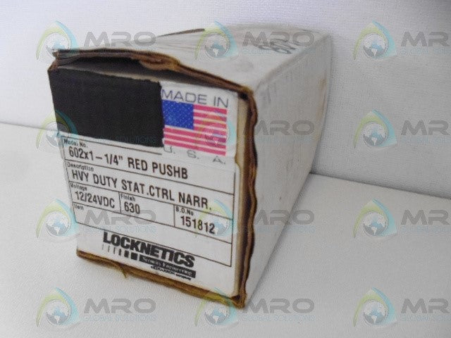 LOCKNETICS 602x1-1/4" RED PUSH BUTTON *NEW IN BOX*