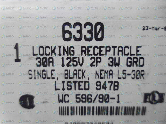 ARROW HART 6330 LOCKING RECEPTACLE *NEW IN BOX*