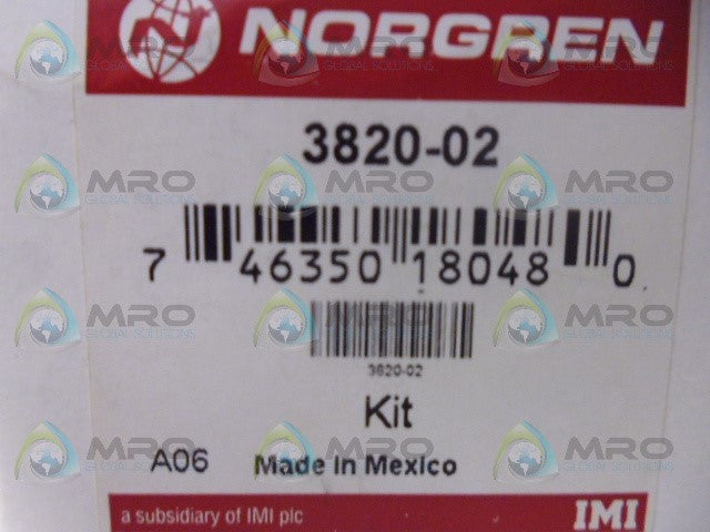 NORGREN 3820-02 PNEUMATIC REPAIR KIT *NEW IN BOX*