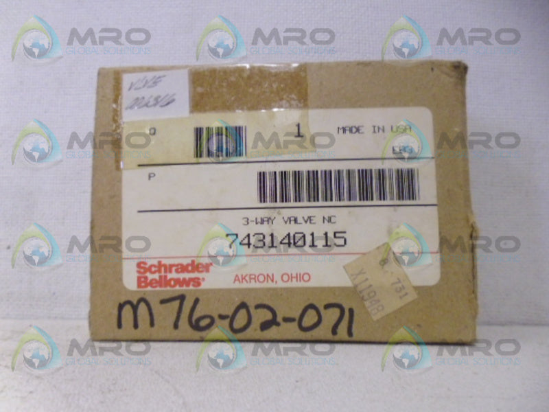 SCHRADER BELLOWS 743140115 SOLENOID VALVE *NEW IN BOX*