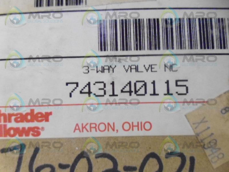 SCHRADER BELLOWS 743140115 SOLENOID VALVE *NEW IN BOX*