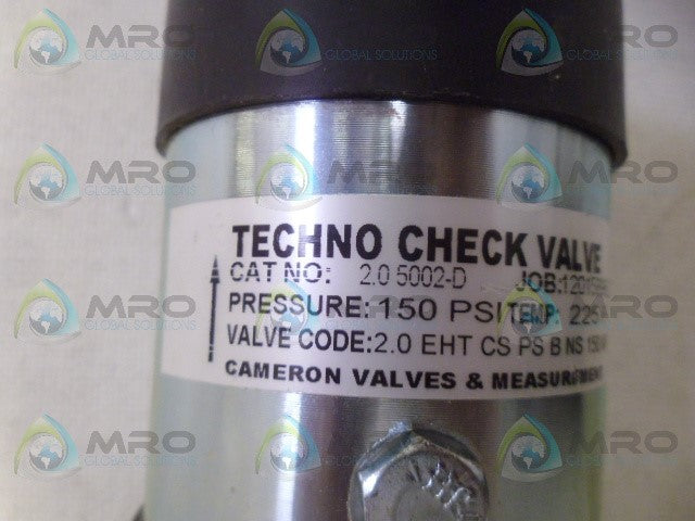 TECHNO 2.0 50002-D CHECK VALVE *NEW NO BOX*