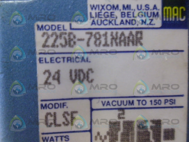 MAC 225B-781NAAR PNEUMATIC VALVE *NEW NO BOX*