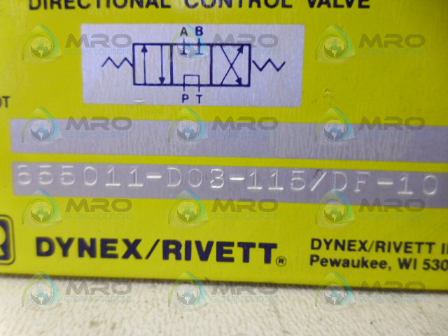 DYNEX/RIVETT 655011-D03-115/DF-10 DIRECTIONAL CONTROL VALVE *NEW NO BOX*