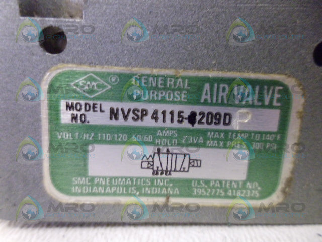 SMC NVSP4115-209D AIR VALVE *NEW NO BOX*