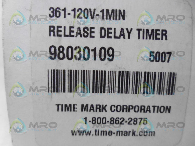TIME MARK 361-120V-1MIN TIME DELAY RELAY *NEW IN BOX*