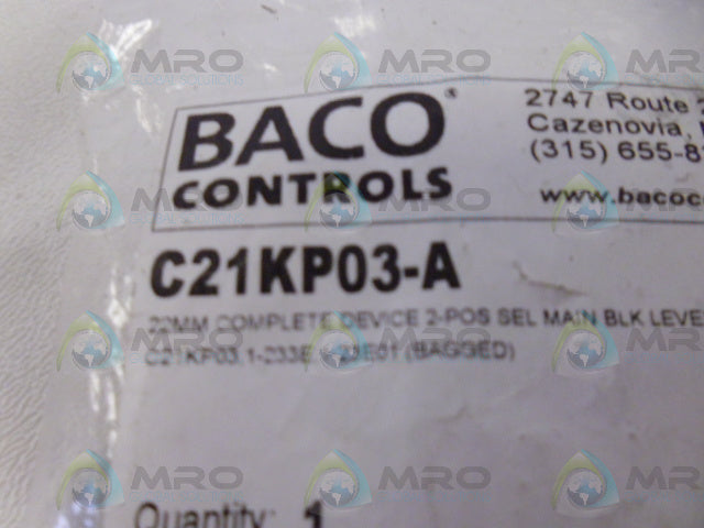 BACO C21KP03-A PUSH BUTTON *NEW IN FACTORY BAG*