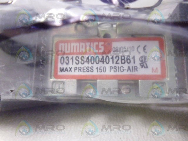 NUMATICS 031SS4004012B61 SOLENOID VALVE *NEW NO BOX*