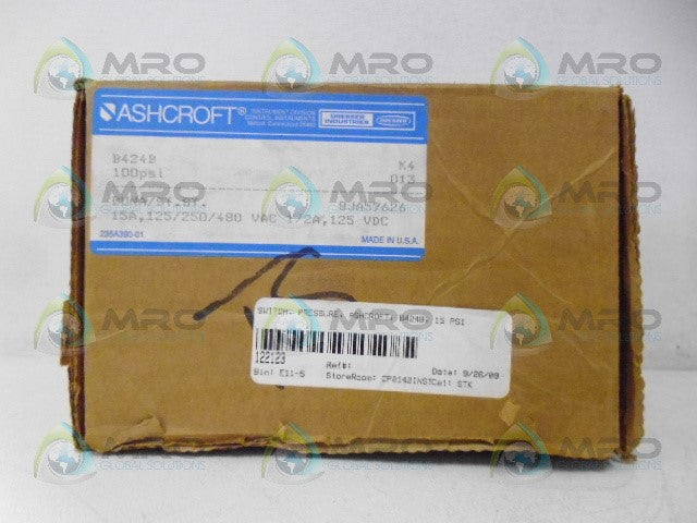 ASHCROFT B424B PRESSURE SWITCH 100 PSI *NEW IN BOX*