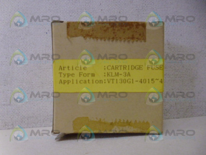 INDUSTRIAL MRO KLM-3A CARTRIDGE FUSE *NEW IN BOX*