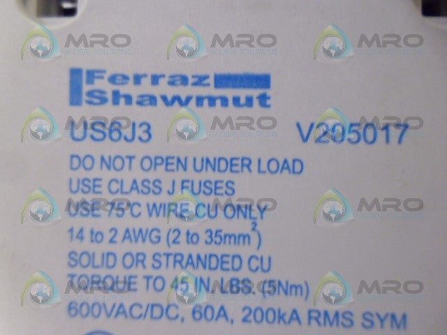 FERRAZ SHAWMUT US6J3 FUSE BLOCK *NEW NO BOX*