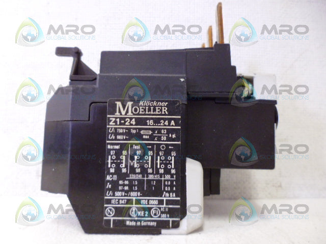 KLOCKNER MOELLER Z1-24 OVERLOAD RELAY 16-24A * NEW NO BOX *