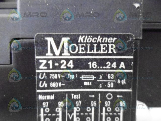 KLOCKNER MOELLER Z1-24 OVERLOAD RELAY 16-24A * NEW NO BOX *