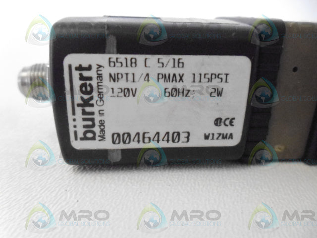 BURKERT 6518 C 5/16 SOLENOID VALVE *NEW NO BOX*