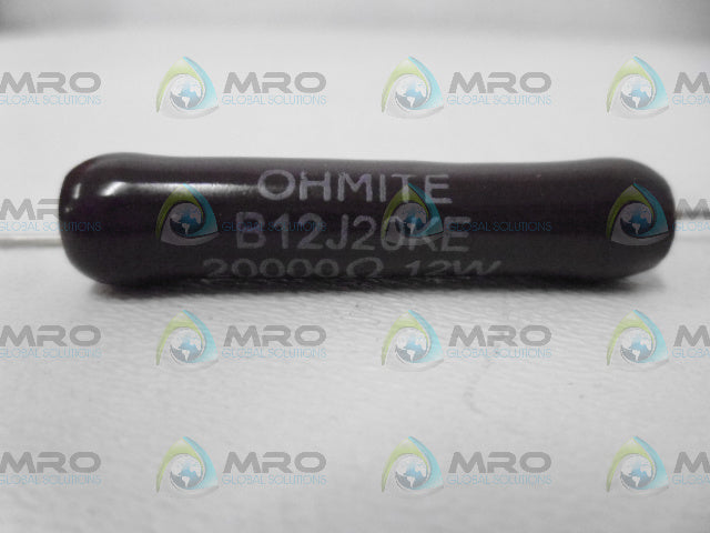 OHMITE B12J20KE 12W WIREWOUND RESISTOR *NEW NO BOX*