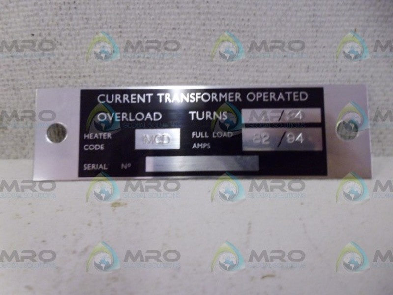 INDUSTRIAL MRO MCD CURRENT TRANSFORMER PLATE ONLY *NEW NO BOX*