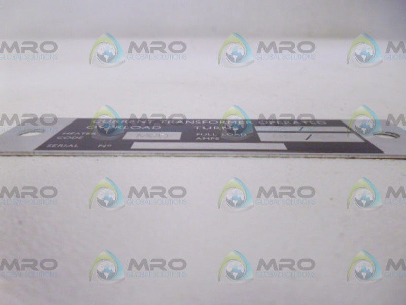 INDUSTRIAL MRO MCD CURRENT TRANSFORMER PLATE ONLY *NEW NO BOX*