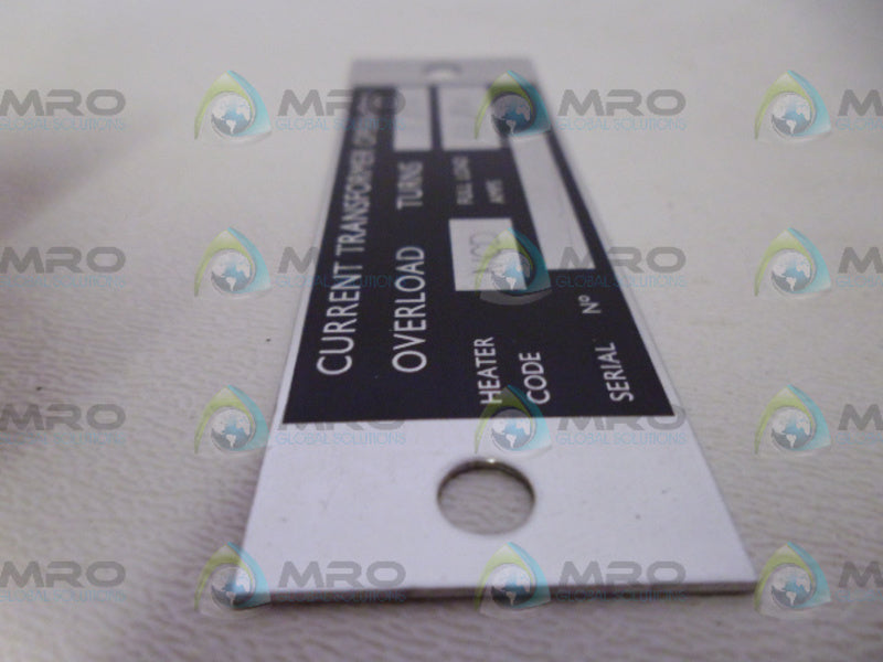 INDUSTRIAL MRO MCD CURRENT TRANSFORMER PLATE ONLY *NEW NO BOX*