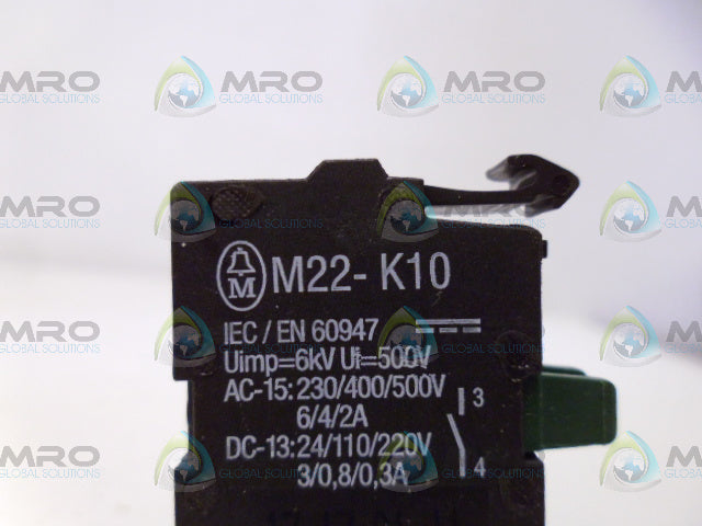 KLOCKNER MOELLER M22-K10 CONTACT BLOCK *NEW NO BOX*