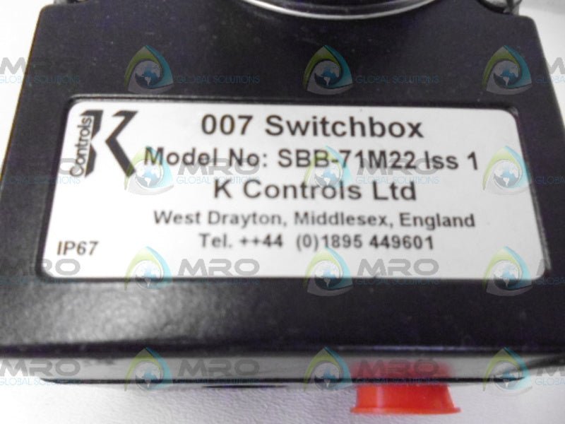 K CONTROLS SBB-71M22 SWITCHBOX *NEW NO BOX*