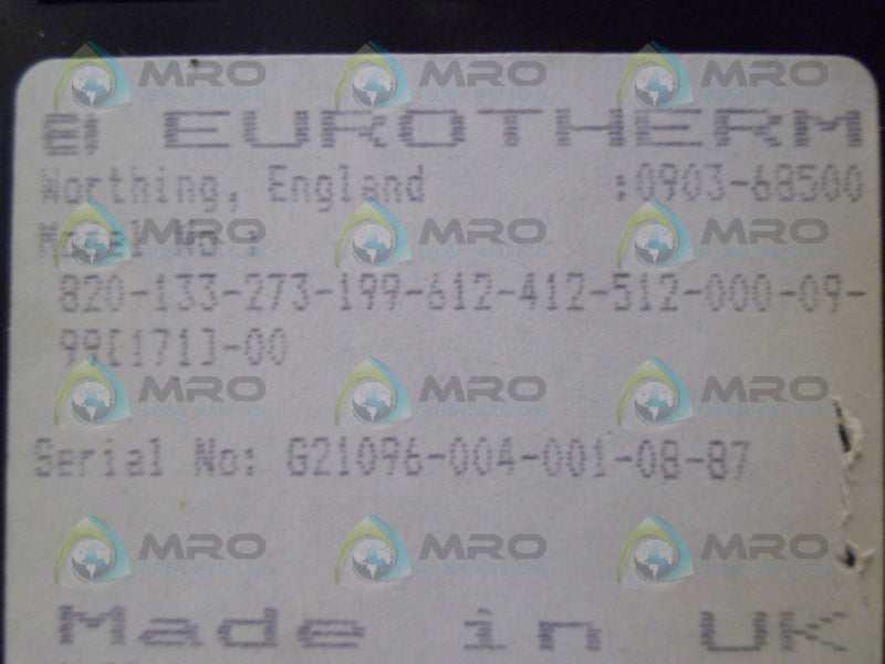 EUROTHERM 820-133-273-199-612-412-512-000-09-99-00 CONTROLLER NSNP