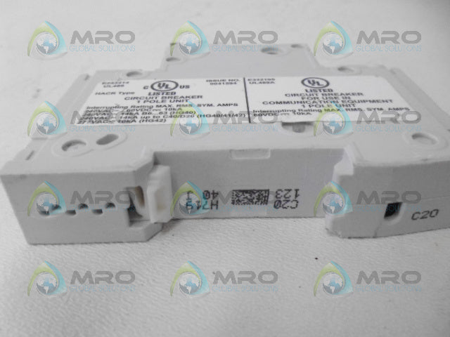 SIEMENS 5SJ4120-7HG40 CIRCUIT BREAKER 1P 20A *NEW NO BOX*