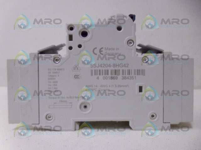SIEMENS 5SJ4204-8HG42 CIRCUIT BREAKER 4A *NEW NO BOX*