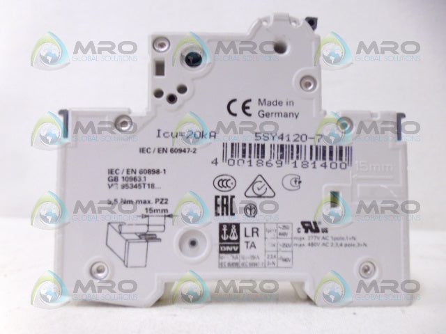 SIEMENS 5SY4120-7 CIRCUIT BREAKER 1P 20A *NEW NO BOX*