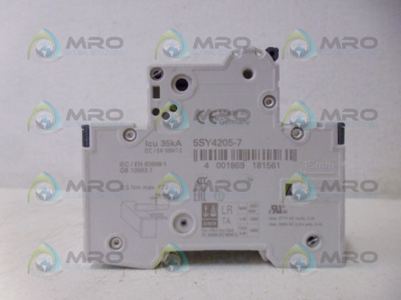 SIEMENS 5SY4205-7 CIRCUIT BREAKER 2P 5A *NEW NO BOX*