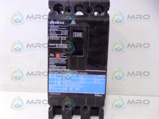 SIEMENS ED43B110 CIRCUIT BREAKER 3P 110A *NEW NO BOX*