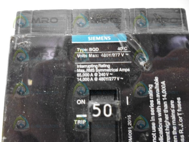 SIEMENS BQD350BP CIRCUIT BREAKER 3P 50A *NEW NO BOX*