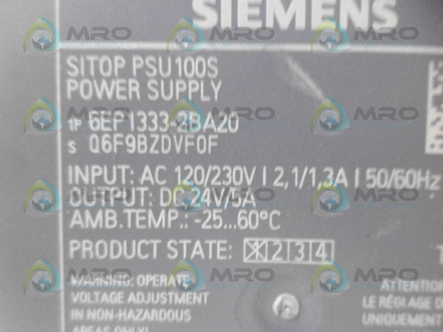 SIEMENS SITOP PSU100S 6EP1333-2BA20 POWER SUPPLY *NEW NO BOX*