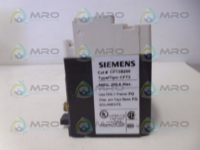 SIEMENS CFT3B200 CIRCUIT BREAKER 3P 200A *NEW NO BOX*