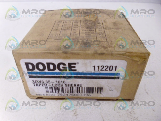 DODGE 112201 3/3V3.35-1610 TAPER LOCK SHEAVE *NEW IN BOX*