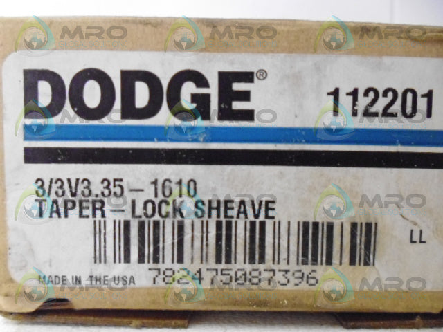 DODGE 112201 3/3V3.35-1610 TAPER LOCK SHEAVE *NEW IN BOX*