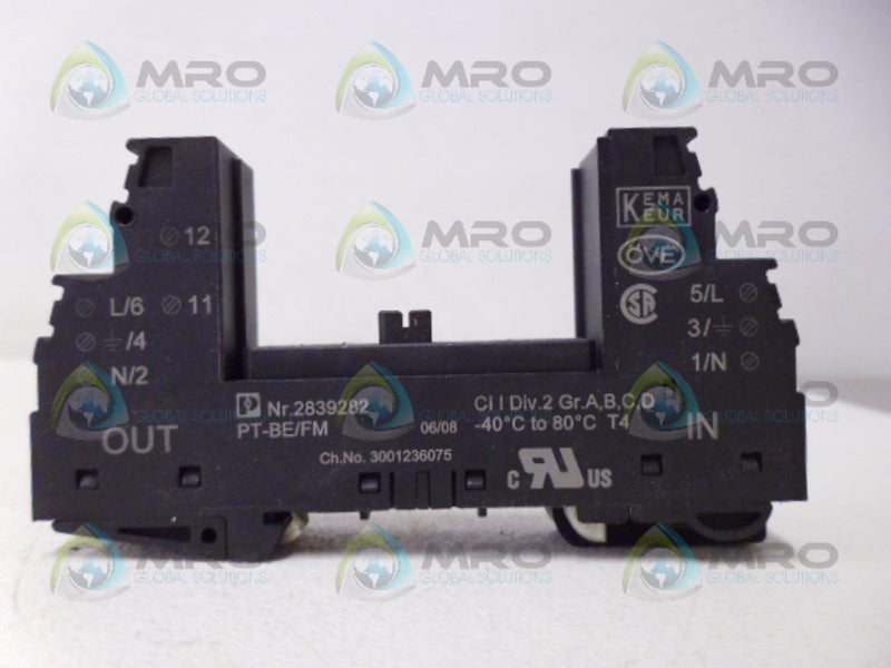 PHOENIX CONTACT 2839282 PROTECTIVE PLUG BASE *NEW NO BOX*