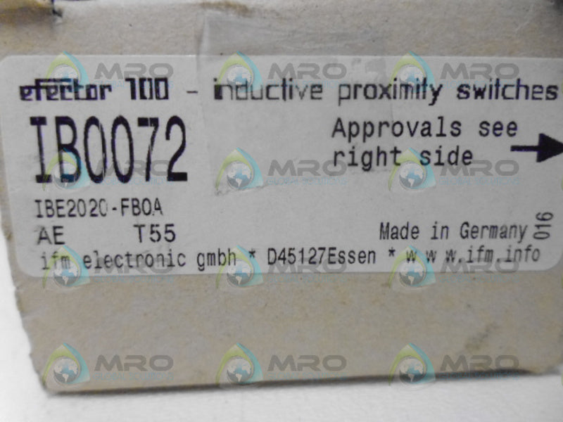 IFM EFECTOR IB0072 INDUCTIVE PROXIMITY SENSOR NSMP